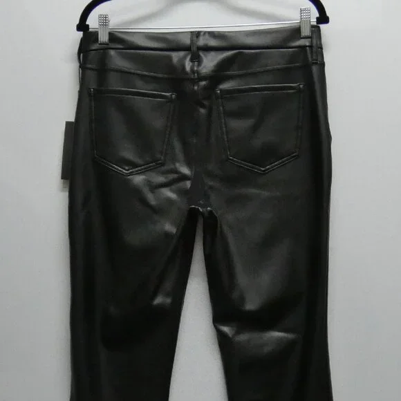 NWT NYDJ Sculpt-Her Black Faux Leather Marilyn Straight Pants Size 8 - Picture 6 of 6